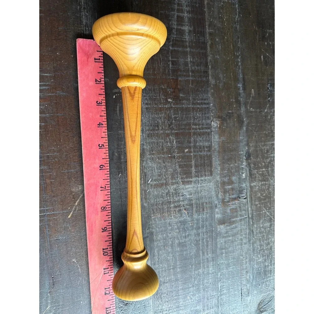 Mid Century Modern Pine Tapered Candlestick Trio Set 13.5